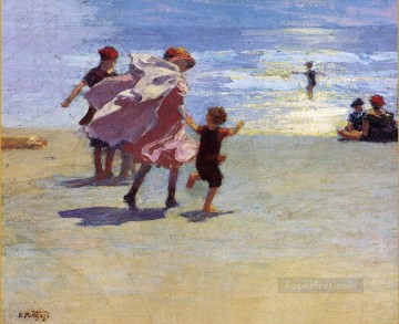 ブライトン ビーチ 印象派のビーチ エドワード ヘンリー ポットハスト Oil Paintings